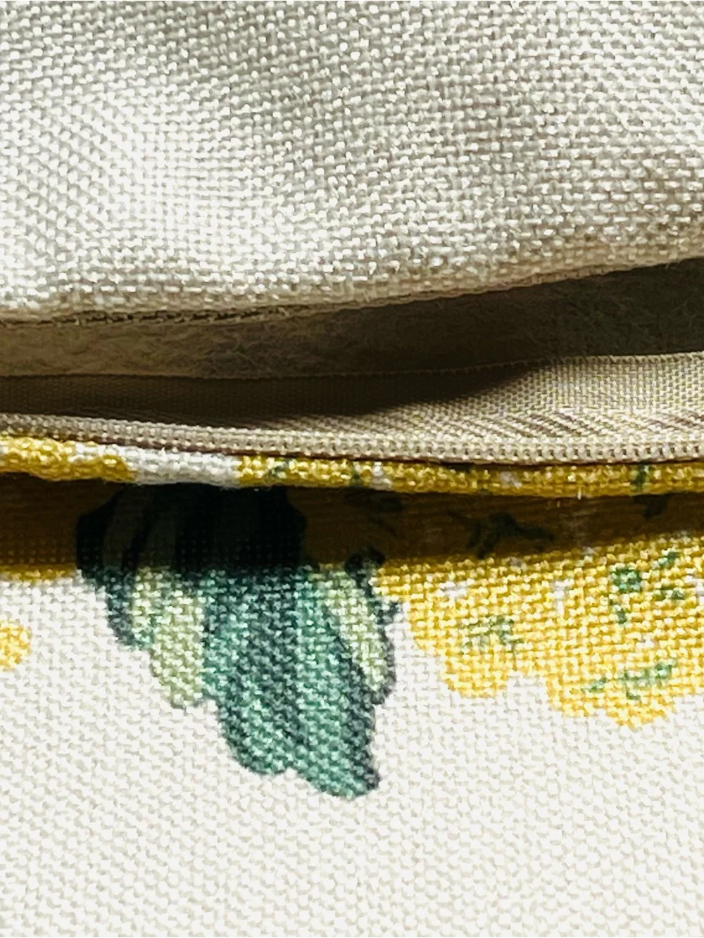 Yellow Floral Print Fabric Pillow Cover